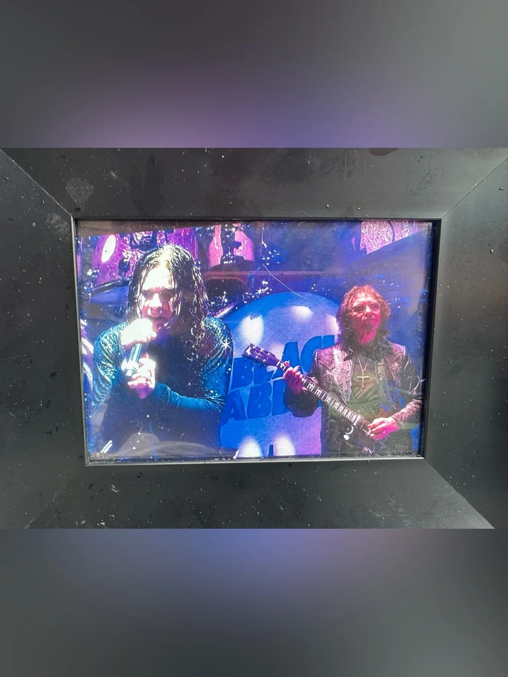 Original Black Sabbath 2016 Front Row Photo | Ozzy Osbourne & Tony Iommi | Frame - Picture 6 of 9